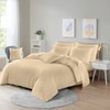 Microfibre Duvet Cover Set, Ultra Soft Bedding, 100% Polyester (Latte,