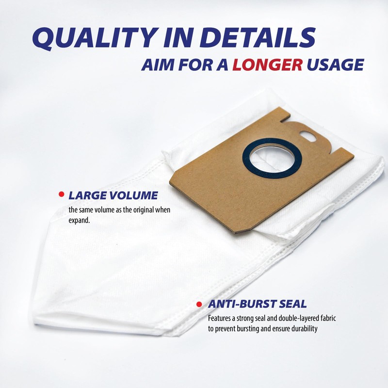 Large Volume Vacuum Robot Bags Replacement Fit For iHOME Autovac