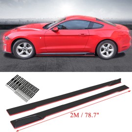 KEEPDSGN For Honda Civic Red Line 78.7" Side Skirts Extension Rocker Panel Kit Splitter