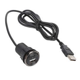 Desktop Power Grommet Small Hidden Flush Mount Power Strip Socket with 2 USB Charging Ports for Office Conference Table ABS Material 2.5cm Hole Size