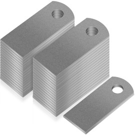 Hicarer 60 Pcs Steel Weld on Tab Universal Shock Mount Flat Tab Brackets Steel Gusset Welding Accessories, with a 1/2" Hole, 1/4" Thick (Long Type)