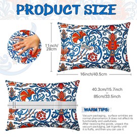 Lineshading 4 Pcs Chaise Lounge Pillow with Strap Outdoor Waterproof Pool Chair Neck Headrest Pillows with Adjustable Elastic Band for Beach Patio Chair Recliner(Orange Blue,Paisley)