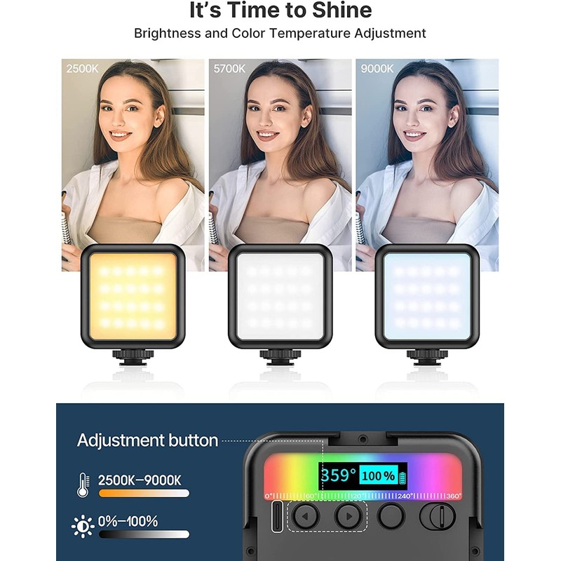 Video Light RGB, ULANZI VL49 Led Camera Light Mini 360°