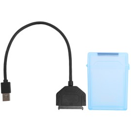 2.5in SATA USB 3.0 Adapter SSD HDD Hard Drive Cable Computer Accessories Protection Box(Blue )