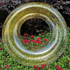 Trendy Transparent Inflatable Swim Ring for Adults & Kids Gold 70 (20-40 kg) 5ea