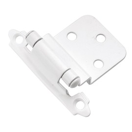 Hickory Hardware P143-W - Variable Overlay 3/8 Inch Inset Self-Closing Collection Cabinet Hinge 170° Opening - Surface Face Frame Mounting - Easy Installation White Finish - 1 Set of Pair
