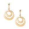 2 Row 月輪 Earrings Gold (m2395e – G)