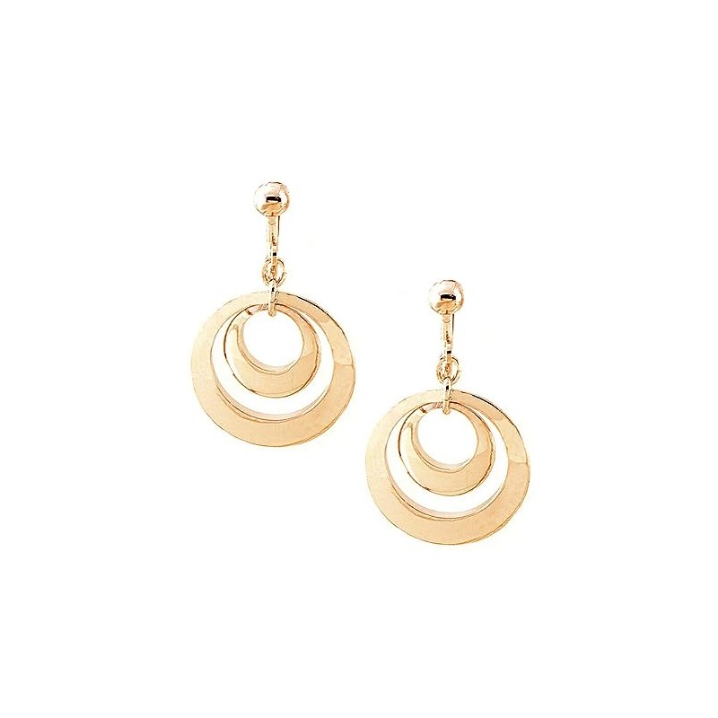 2 Row 月輪 Earrings Gold (m2395e – G)