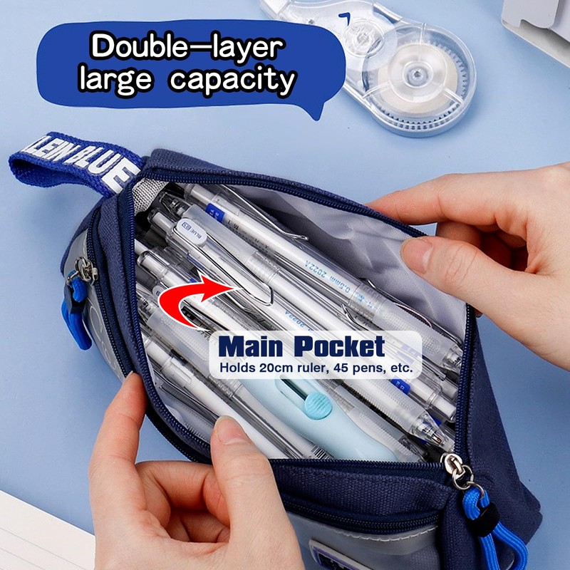 Large Capacity Pencil Case for School - Oxford Fabric Organizer
