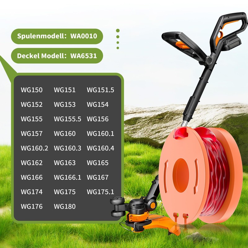 Forever Speed 22 Pack Trimmer Spool Line for Worx, Auto