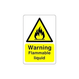 Safety First Display LTD Warning flammable liquid sign - 1.2mm Rigid plastic for indoor/outdoor usage (400mm x 300mm) Viewing Distance within 14m.