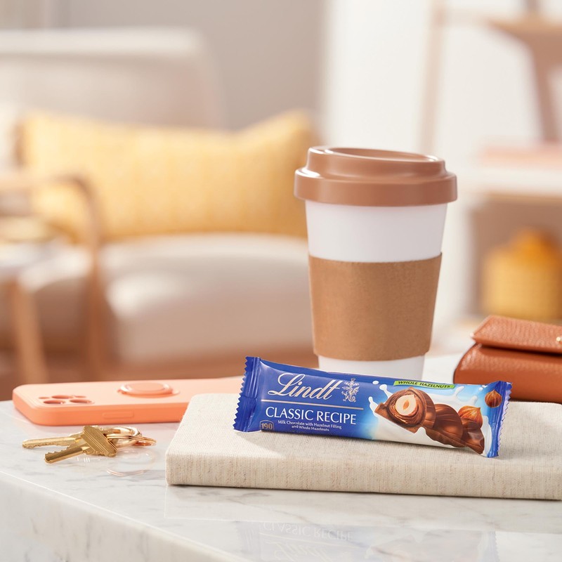 Lindt CLASSIC RECIPE Whole Hazelnut Milk Chocolate Stick, Milk Chocolate