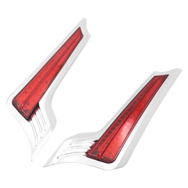 HCmotorku Motorcycle LED Filler Panel Lights Rear Fender Light Turn Signals Running Brake Light Fit for Harley Touring Road King Electra Road Street Glide 2014-2023 (Chrome Housing Red Lens)