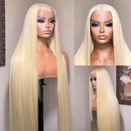 AHPAHP 613 13x6 Lace Front Wig Human Hair Straight Blonde Lace Front Wigs Human Hair 613 HD Lace Frontal Wig Blonde Wig Human Hair 200% Density 22inch