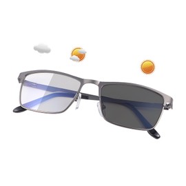 Vepiant Blue Light Blocking Glasses Photochromic Transition Sunglasses Retro UV Protection Spring Hinge Computer Eyewear for Men Women Anti Glare Smart Tint Full Rim Anti Eyestrain Gaming Eyeglasses