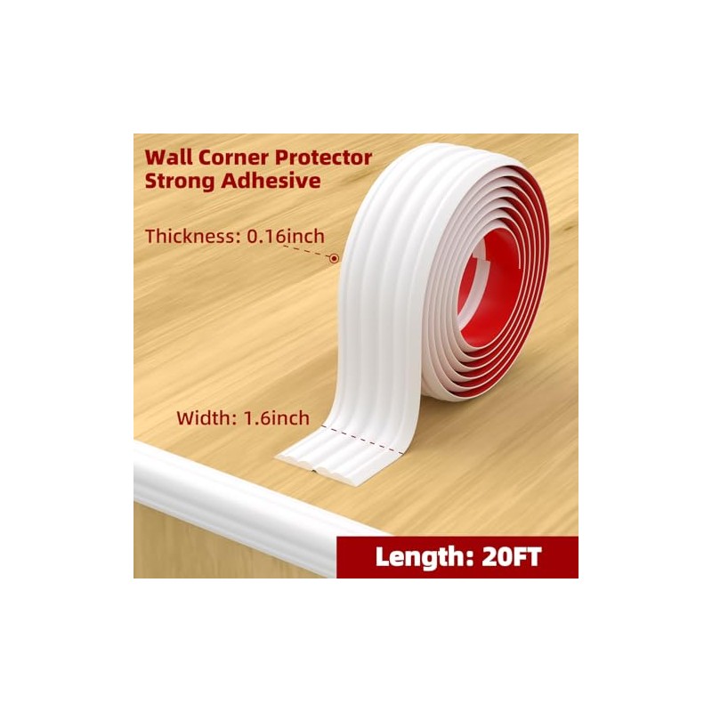 Duzzy Wall Corner Protector Trim, 20 Feet Flexible Inside &