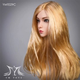 YMTOYS US YMTOYS YMT029C 1/6 Woman Asian Girl Rose Head Sculpture Rooted Hair Model Toy