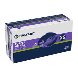 HALYARD Purple Nitrile Exam Gloves, Powder-Free, 5.9 mil, X-Small, 55080 (Case of 1000)