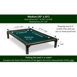Kuranda Chewproof Dog Bed - Walnut PVC - 35" x 23" - Cordura Nylon - Forest