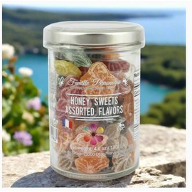 Metr La Famille Perronneau, Set of 2 Jars, French Honey Pastilles, Flowers, Assorted Flavors, 4.59 Oz Each