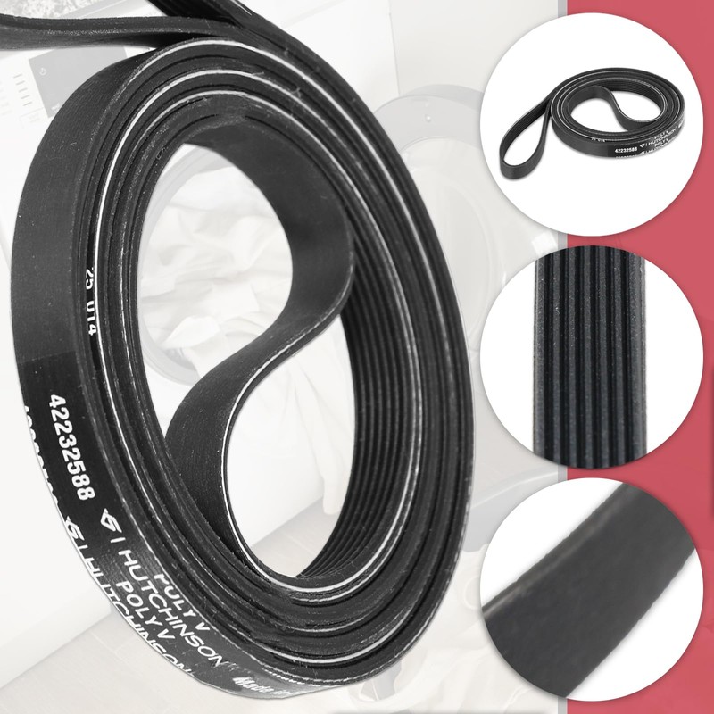 SPARES2GO Poly-V Drive Belt for Bush BCGBTD8HP TD7CNBCW Tumble Dryer