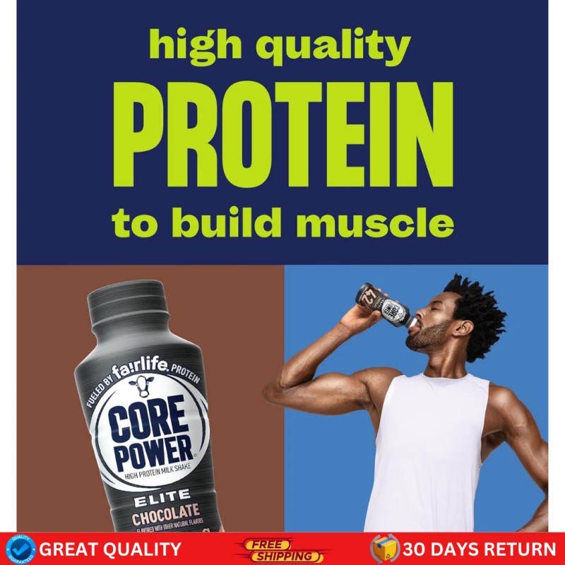 Core Power Elite High Protein Shake, Chocolate, 42g Bottle, 14oz,