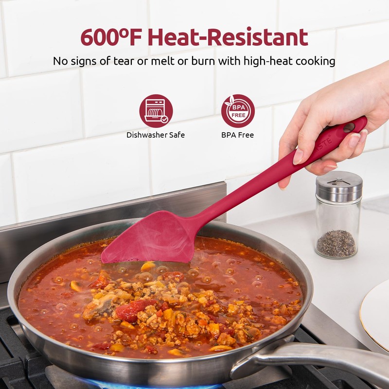 U-Taste Silicone Spatula Set with 600 Degrees Fahrenheit Heat Resistant