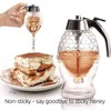 Honey dispenser, 8-ounce glass honey dispenser with base and drip-proof