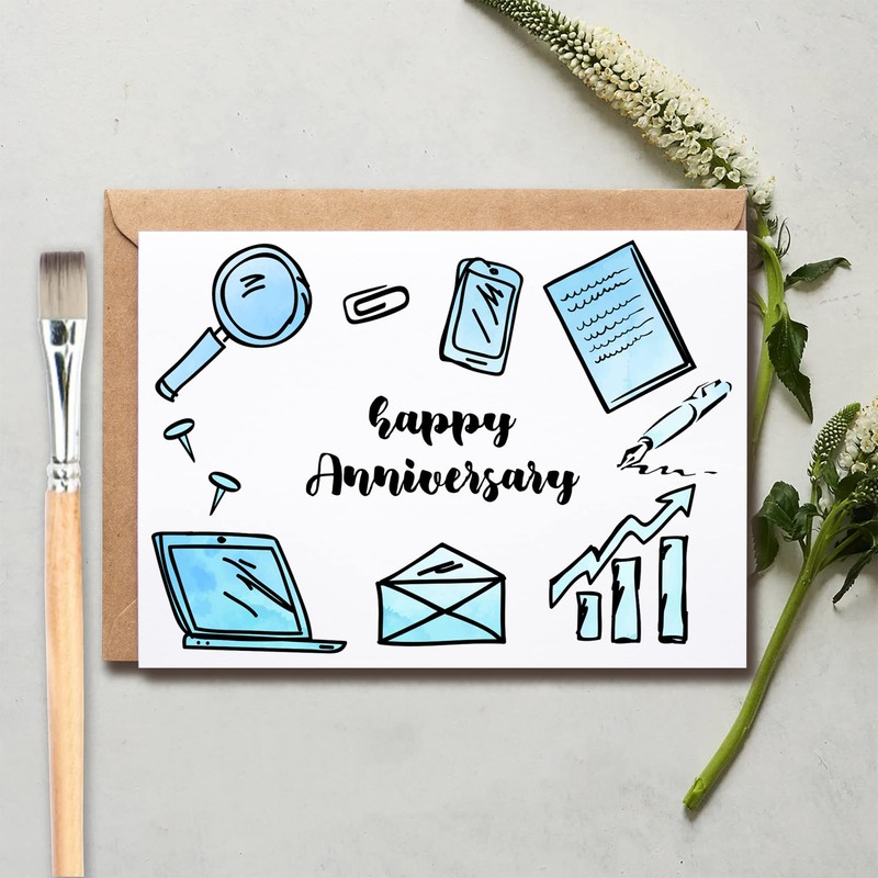 Happy Anniversary - Office Work & New Job Greeting -
