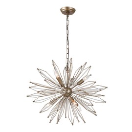 Butterfly Asteroid Chandelier 5 Light Sputnik Crystal Pendant Lamp Mid Century Style Champagne Gold Crystal Color