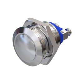 Metzler - Drucktaster 19mm - IP67 IK10 - Edelstahl - Gewölbt - Schraubkontakte