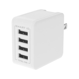Owtec OWL-ACU448AS-WH AC Charger, Smart Charging, USB Type-A, 4 Ports, White