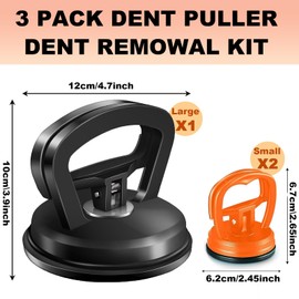 Dent Puller,3 Pcs Car Dent Puller Powerful Car Dent Suction Puller,Dent Remover Tool for Car,Car Dent Repair Kit for Car Dent Repair,Tiles Lifting,Objects Moving (1 Large Black+2 Small Orange)