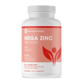 Mega Zinc Supplement, 50mg - 3-in-1 Zinc Complex - 100 Tablets - Pure Micronutrients