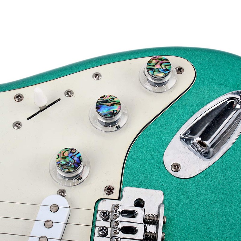 Alnicov Guitar Contral Knobs,Silver Electric Guitar Speed Knobs With Abalone