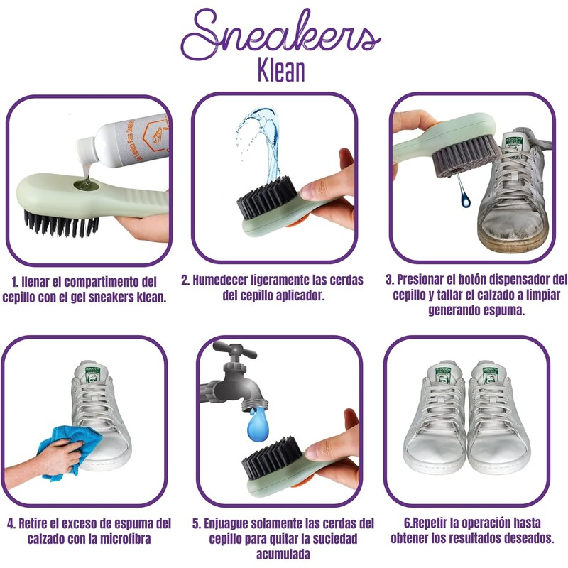 SNEAKERS KLEAN Cepillo con dispensador de jabón líquido para el