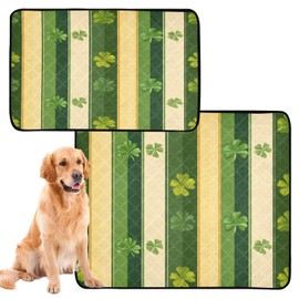 Zhirexin Saint Patrick's Striped Washable Pee Pads for Dogs,Absorbent Reusable Puppy Pads Pet Training Pads for Whelping, Playpen, Crate, Bed Sx3