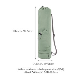 Yoga Mat Bag Yoga Mat Carrier Bag with Water Bottle Pocket and Bottom Wet Pocket Waterproof Yoga Mat Carry Bag Multi-Functional Storage Bag for Women Men(COLOR:Green)