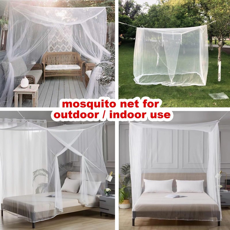 Mosquito Net, Large Outdoor Four Corners Enhanced Mosquito Net Indoor