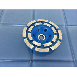 TEMO 4 Inch Professional Diamond Two Row Segment Grinding Wheel Disc for Marble Tile Concrete and Rock