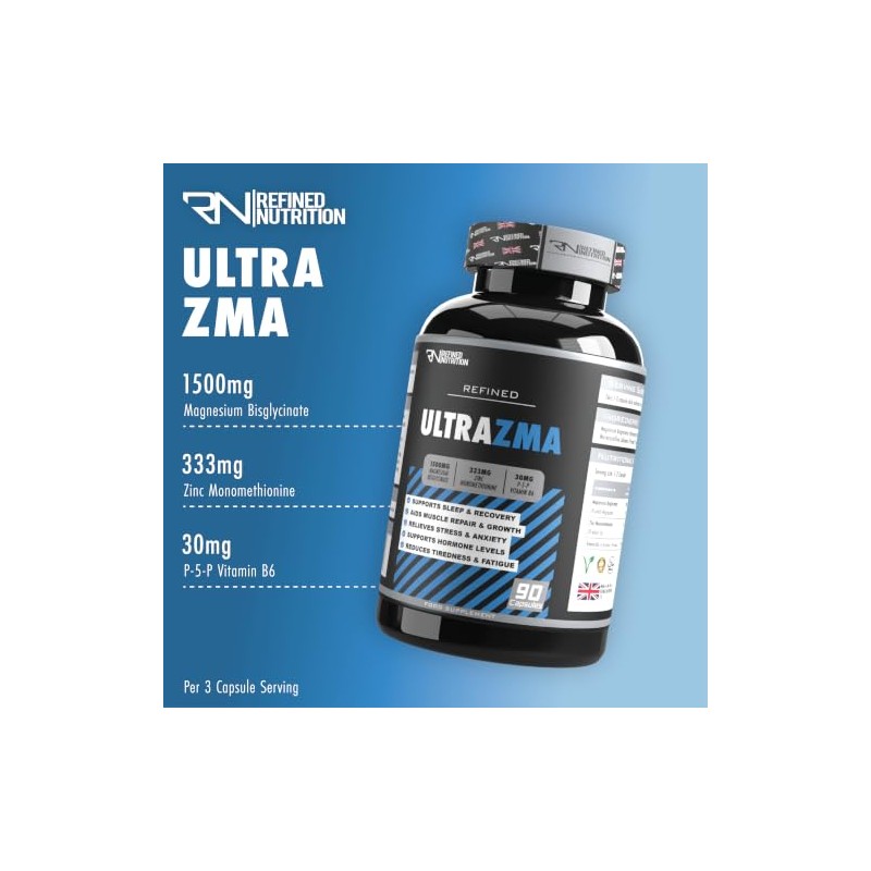 ULTRAZMA Magnesium Bisglycinate with Zinc Monomethionine & Vitamin B6 P-5-P