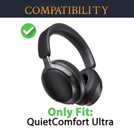 SOULWIT Ersatz Ohrpolster für Bose QuietComfort (QC) Ultra Wireless Kopfhörer, Ohrpolster mit weicherem Protein Leder, hochdichtem Geräuschunterdrückungsschaum, zusätzlicher Dicke