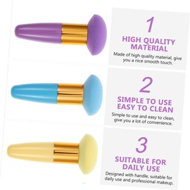 SAFIGLE 4pcs Dry Powder Long Handle Beauty Stick Powder Makeup Tools Eye Puff Makeup Sponges Compact for Easy Use
