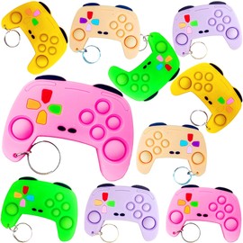 Roaqua 24 Packs Bulk Gamepad Birthday Party Favors, Small Controller Theme keychain For Summer Classroom Prize Boys Kids Gifts Toys