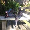 Set of 2 Garden Fairy OrnamentS 12cms tall/Statue Angela and