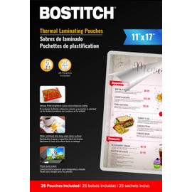 Bostitch 11" x 17" 5 Mil Thermal Laminating Pouches with 25 pouches per pack
