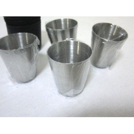 Banquet Outside! Compact Portable Cup Set of 4 with Case, Stainless Steel, Small