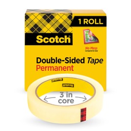 Scotch Double Sided Tape, Office and School Supplies for Arts and Crafts, Alternative to Scrapbooking Glue, 0.75 in. x 1296 in., 1 Tape Refill Roll