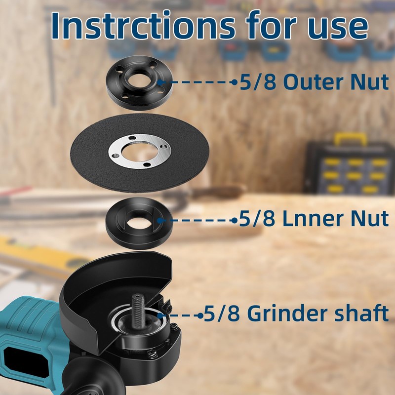 7PCS IALTMEI Angle Grinder Nut ＆ Angle Grinder Wrench Set，