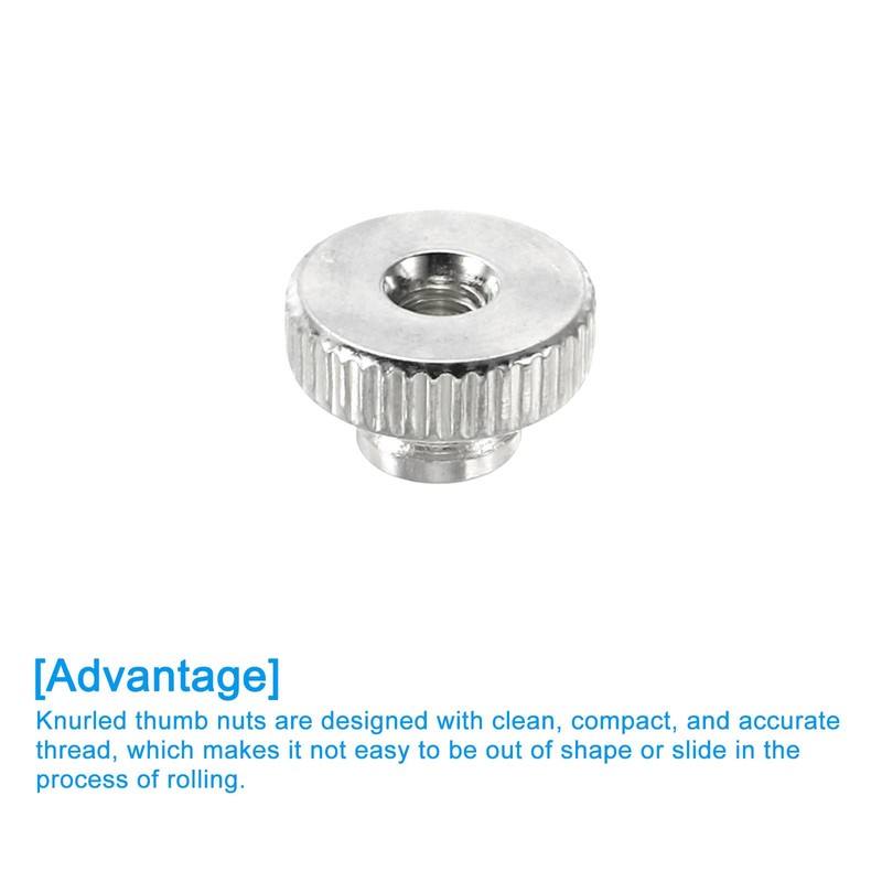 sourcing map Knurled Thumb Nuts, 8Pcs M3 Carbon Steel Nut